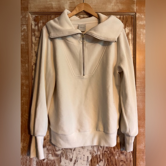 Varley Mentone Half-Zip Knit Pullover, Egret - S - Picture 3 of 5